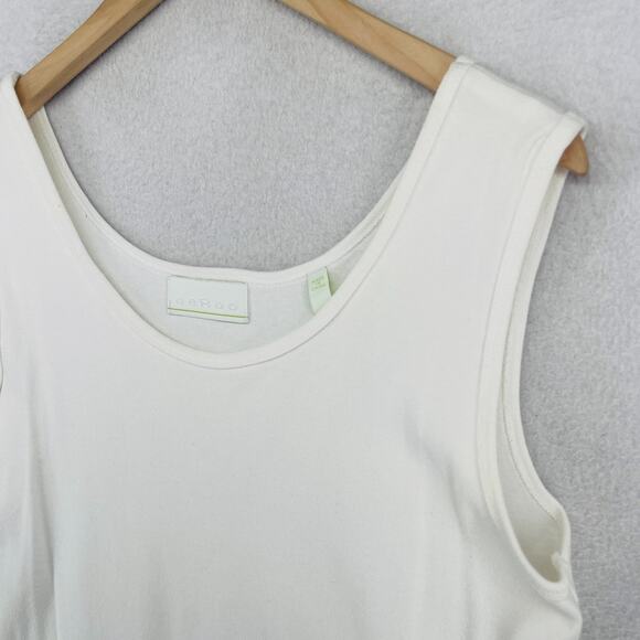 DEBRA DEROO Tank Top XL Ribbed Jersey Scoop Neck Sleeveless White - Picture 6 of 12
